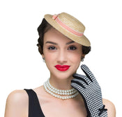 "Buster" Pork Pie Straw Hat width=100 