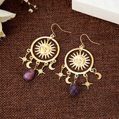 "Selune" Moon Sun Earrings width=100 