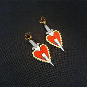 "Osburga" Heart Sword Earrings width=100 