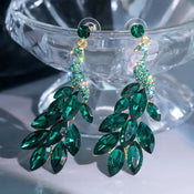 "Jacintha" Peacock Rhinestone Earrings width=100 