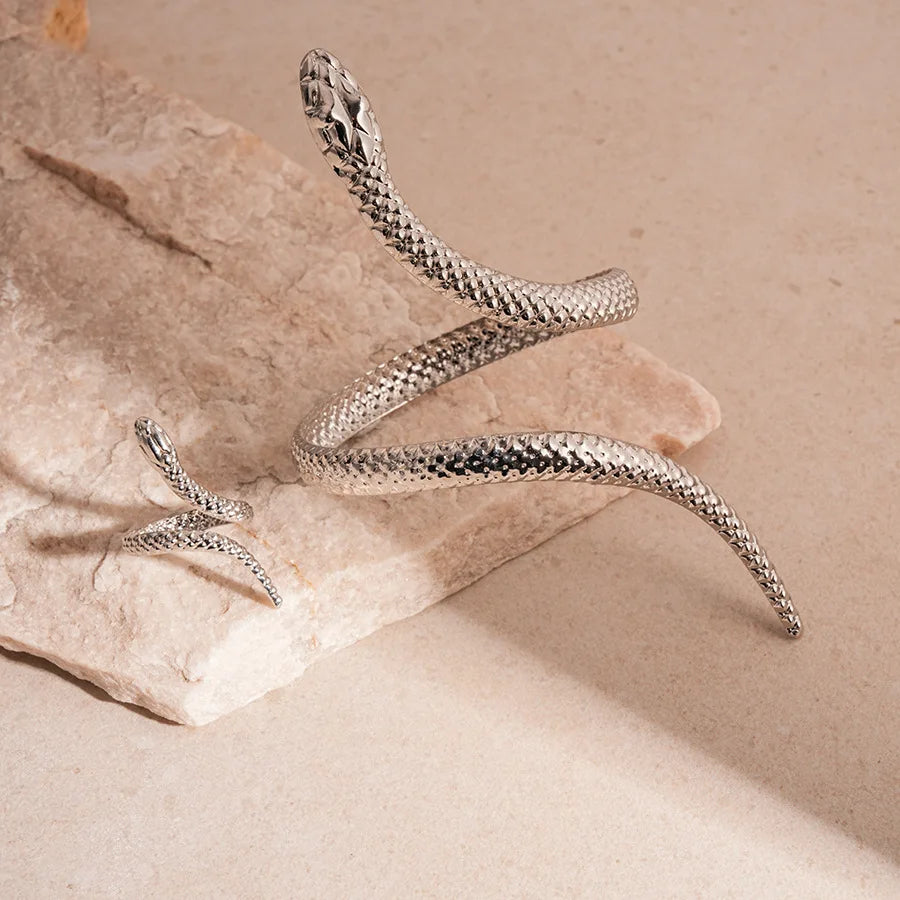"Ethelaira" Snake Bracelet Ring Set