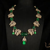 "Emeralda" Faux Emerald Necklace and Earrings width=100 