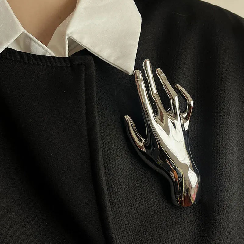 "Andriennea" Metal Hands Brooch