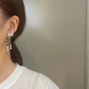 "Virentia" Green Bow Earrings width=100 