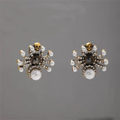 "Arachna" Spider Pearl Earrings width=100 