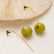"Olivara" Olive Fruit Earrings width=100 