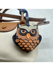 "Noctowlia" Leather Owl Keychain width=100 