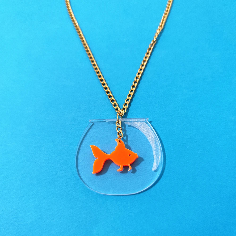 "Etheline" Goldfish Pendant Necklace