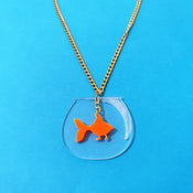 "Etheline" Goldfish Pendant Necklace width=100 