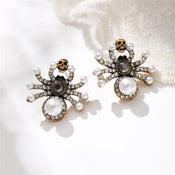 "Arachna" Spider Pearl Earrings width=100 