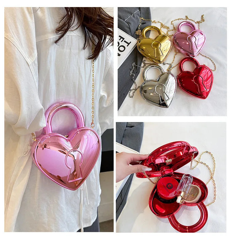 "Drusina" Heart Padlock Handbag