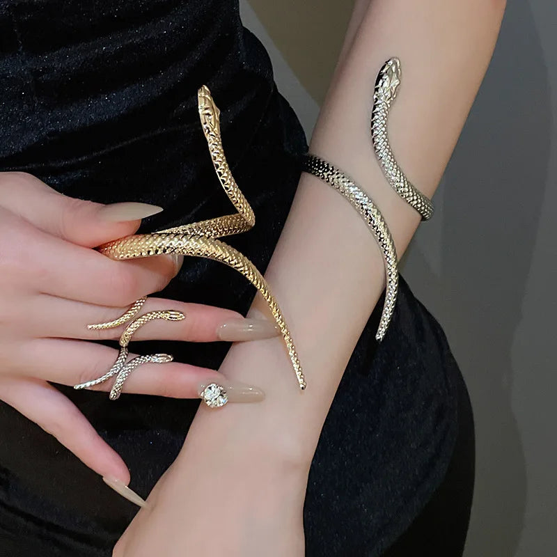 "Ethelaira" Snake Bracelet Ring Set