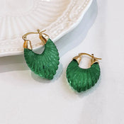 "Astriva" Art Deco Hoop Earrings width=100 