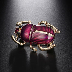 "Scaravella" Beetle Enamel Brooch