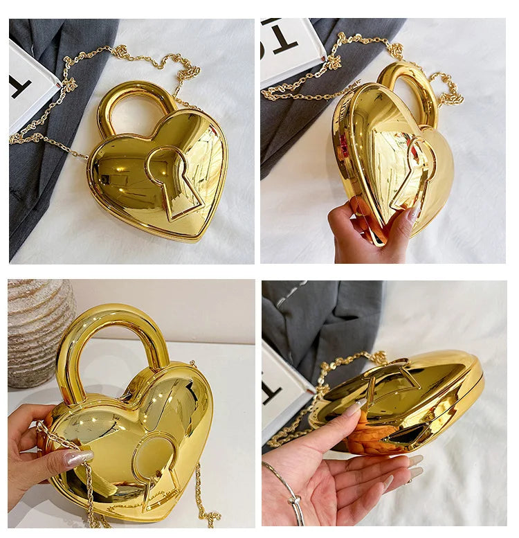 "Drusina" Heart Padlock Handbag