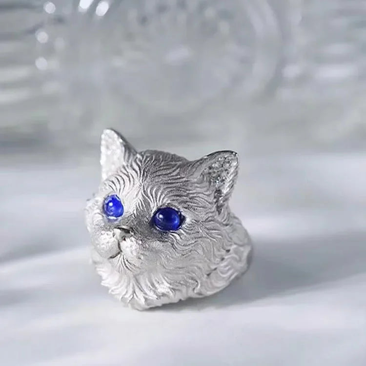 "Audriana" Adjustable Cat Head Ring