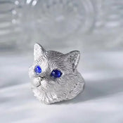 "Audriana" Adjustable Cat Head Ring width=100 