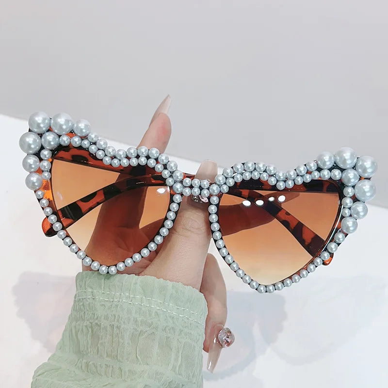 "Lallia" Pearl Heart Sunglasses