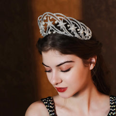 "Editha" Rhinestone Pearl Tiara