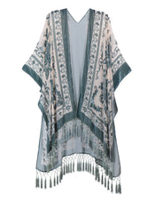 "Cyrene" Boho Wool Shawl width=100 
