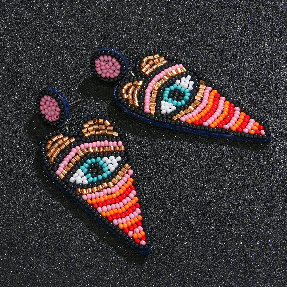 "Khensetra" Eye Heart Drop Earrings