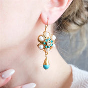 "Myrisse" Turquoise Dangle Earrings width=100 