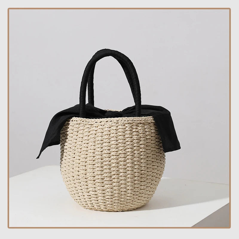 "Carenza" Red Lips Woven Bag