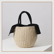 "Carenza" Red Lips Woven Bag width=100 