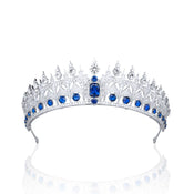"Sapphira" Sapphire-Tone Bride Crown width=100 