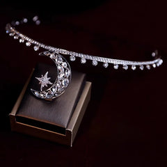 "Corinna" Rhinestone Moon Tiara Headband