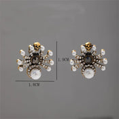 "Arachna" Spider Pearl Earrings width=100 
