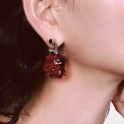 "Savrelle" Red Rose Earrings width=100 