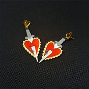 "Osburga" Heart Sword Earrings width=100 