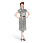 "Alexis" Sequin Hooded Dress width=100 