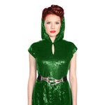 "Alexis" Sequin Hooded Dress width=100 