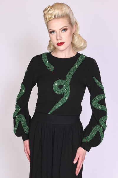 "Joan" Beaded Snake Blouse