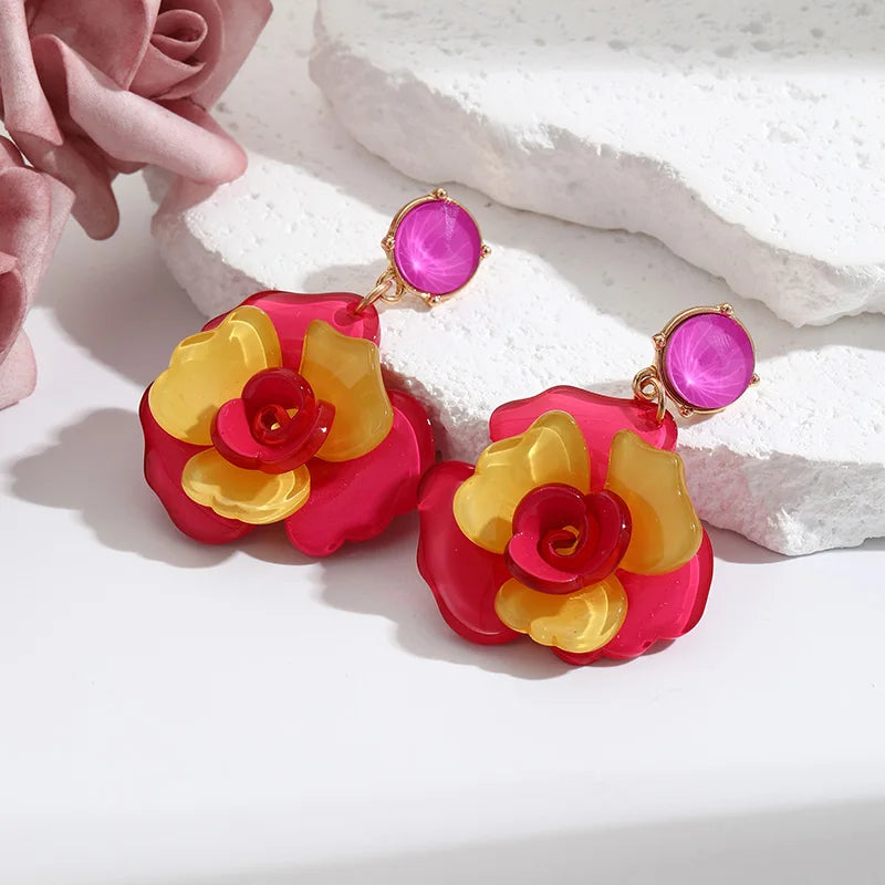 "Zephyrith" Rose Drop Earrings