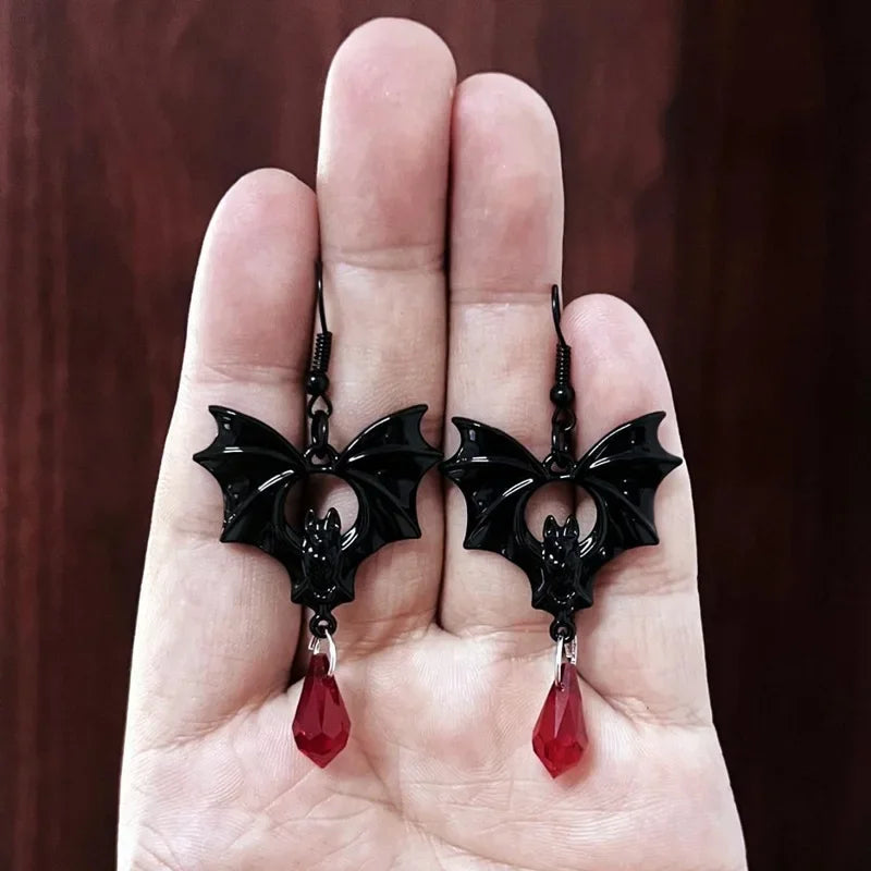 "Calyphene" Bat Drop Earrings