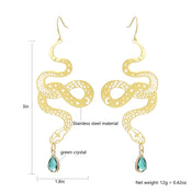 "Fortunata" Snake Drop Earrings width=100 