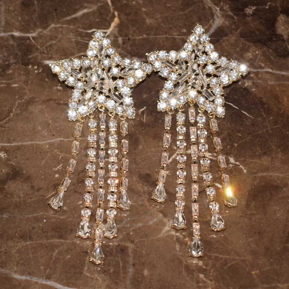 "Elladine" Star Dangle Earrings