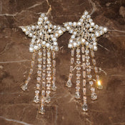 "Elladine" Star Dangle Earrings width=100 