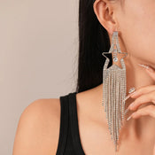 "Glenisse" Star Long Tassel Earrings width=100 