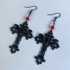 "Vesperine" Vampire Cameo Earrings