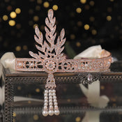 "Leocadia" Crystal Pearl Tiara width=100 