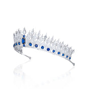"Sapphira" Sapphire-Tone Bride Crown width=100 
