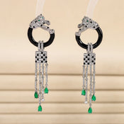 "Pantheris" Leopard Tassel Earrings width=100 