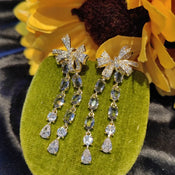 "Virentia" Green Bow Earrings width=100 