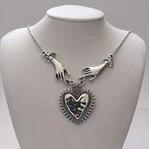 "Nannette" Heart and Hands Necklace