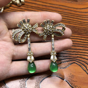 "Emeralda" Faux Emerald Necklace and Earrings width=100 
