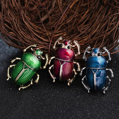 "Scaravella" Beetle Enamel Brooch